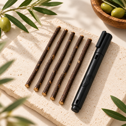 5-Piece Olive Miswak Set with Cutter & Holder
