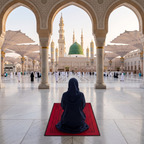 Travel Prayer Mat with Synthetic Leather Pouch | Portable Muslim Prayer Rug