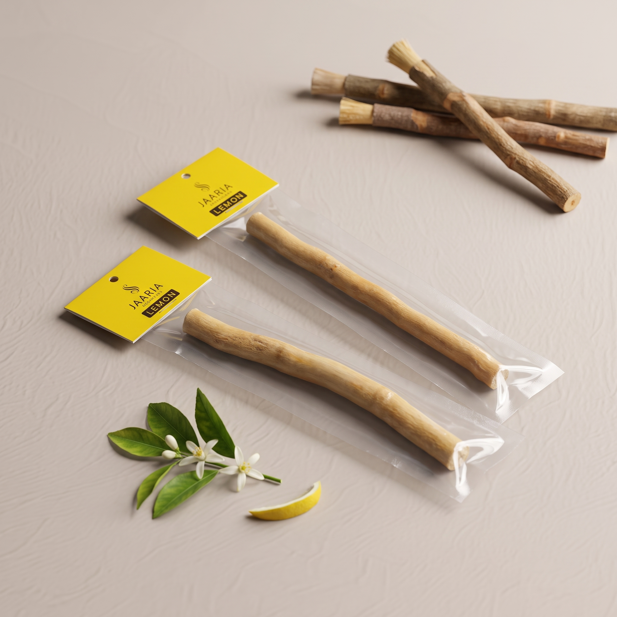 Lemon Flavor Peelu Miswak Pack of 10 – Natural Herbal Toothbrush