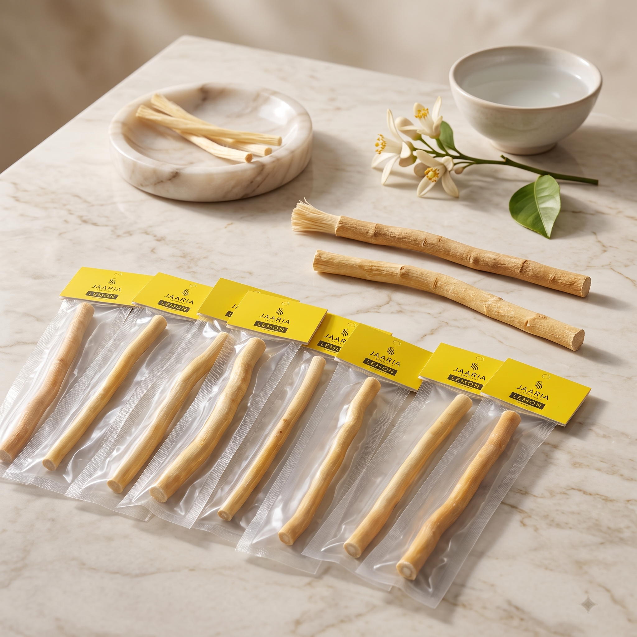 Lemon Flavor Peelu Miswak Pack of 10 – Natural Herbal Toothbrush