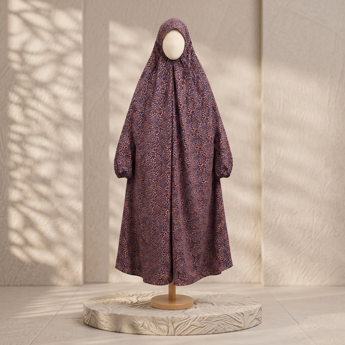 Premium Printed Malai Mix Cotton Prayer Chadar – Elegant Leaf Pattern
