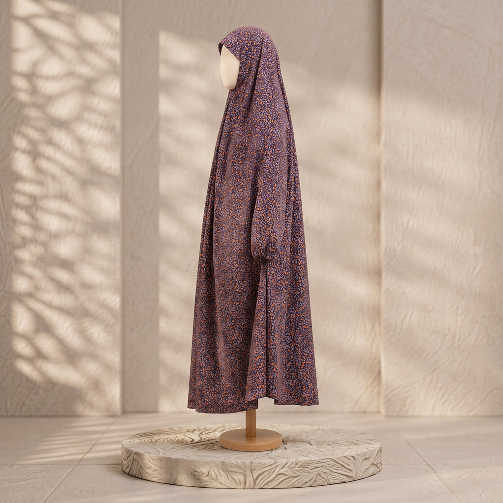 Premium Printed Malai Mix Cotton Prayer Chadar – Elegant Leaf Pattern