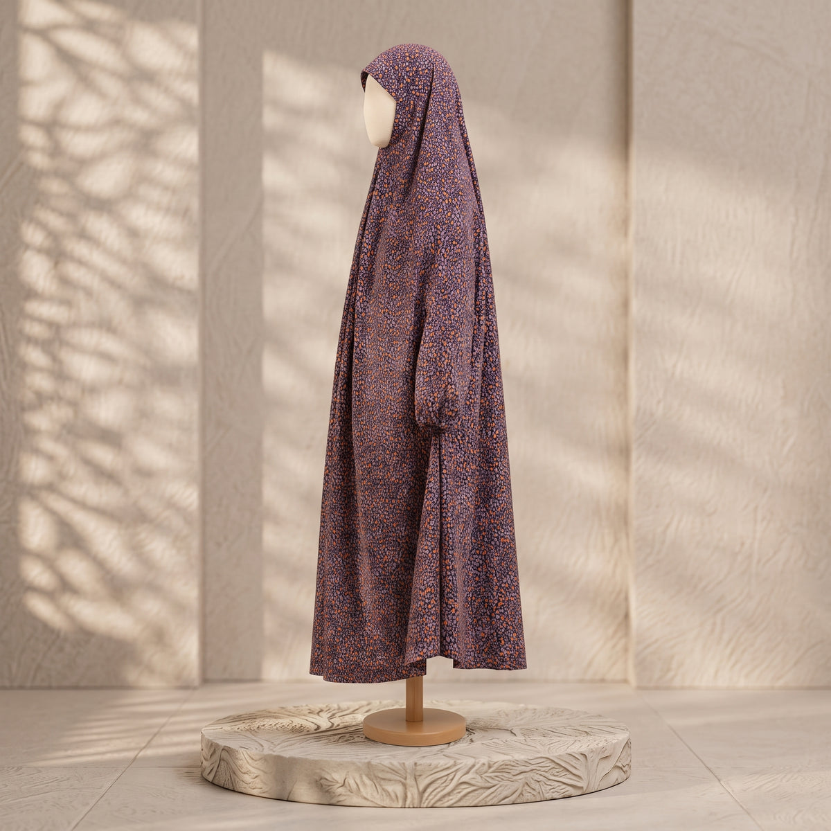 Premium Printed Malai Mix Cotton Prayer Chadar – Elegant Leaf Pattern